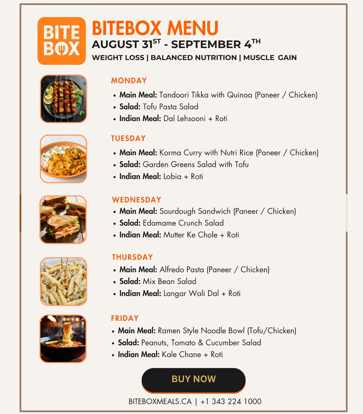 BiteBox Meals - Balanced Plan (2k Cal, 95gms protein) - Image 1