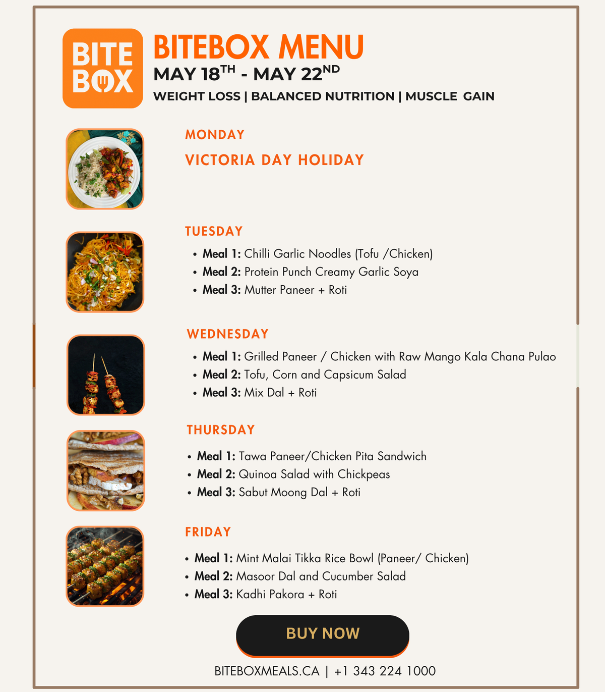 BiteBox Meals - Balanced Plan (2k Cal, 95gms protein) - Image 1